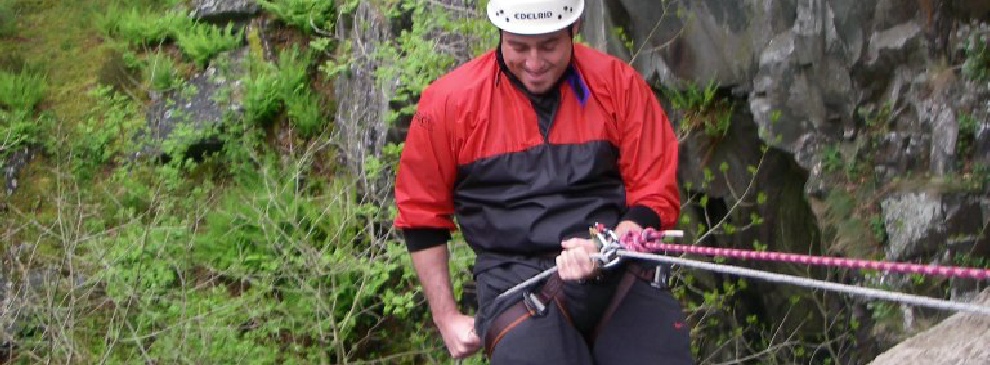 The Lake District Bouder Stone is a great abseil venue.